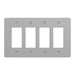 Square D 4 Gang Mid+ Wall Plate Gy