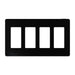 Square D 4 Gang Screwless Matte Wall Plate Bk
