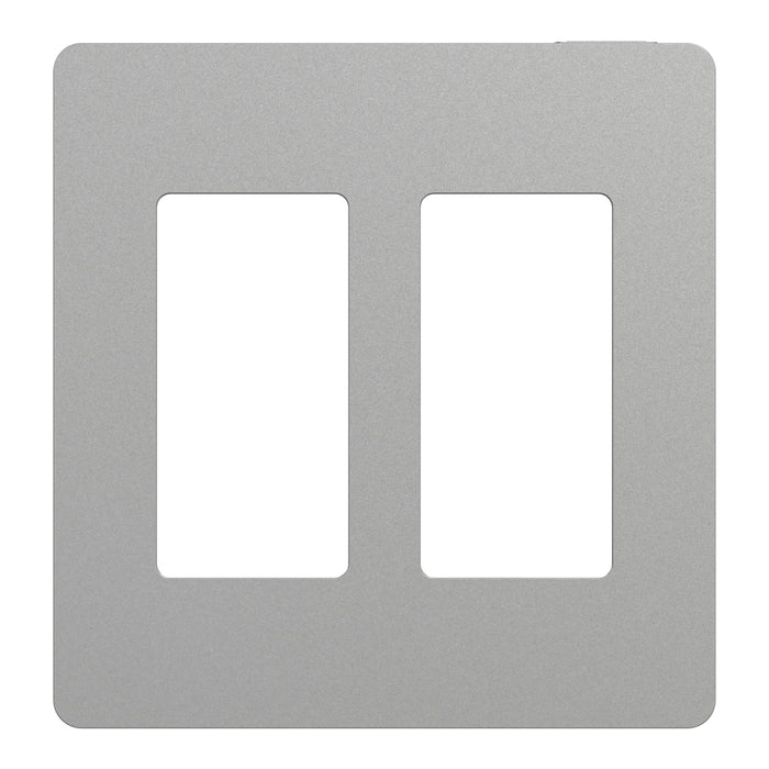 Square D 2 Gang Screwless Matte Wall Plate Gy
