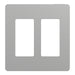 Square D 2 Gang Screwless Matte Wall Plate Gy