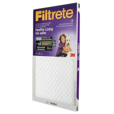 3M Filtrete MPR 1500 Healthy Living Ultra Allergen Filter, 16 in x 25 in x 1 in, Model 2001DC-6-C