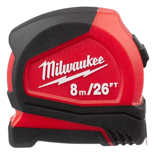 Milwaukee Compact Tape Measures Tape Blade Length 8 Meter/26 Feet, Model 48-22-6626