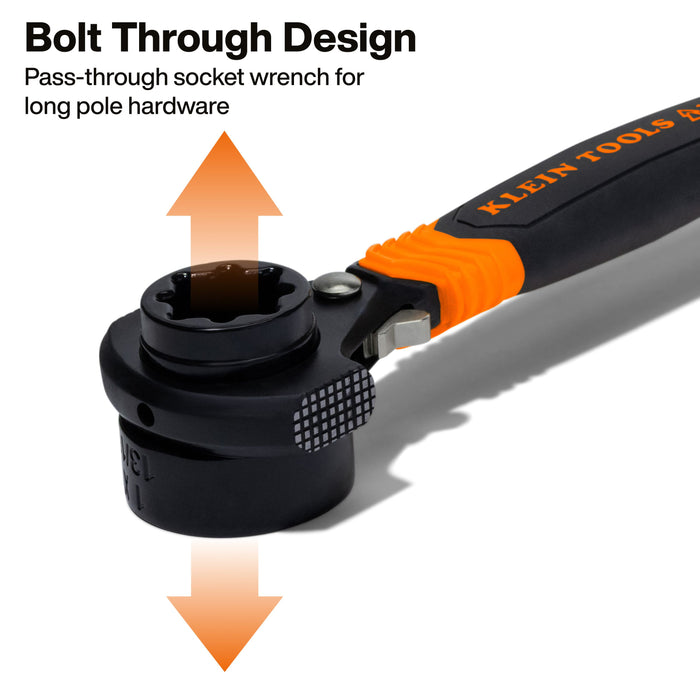 Klein Tools 7-in-1 Hammer Facing Insulated Lineman Wrench