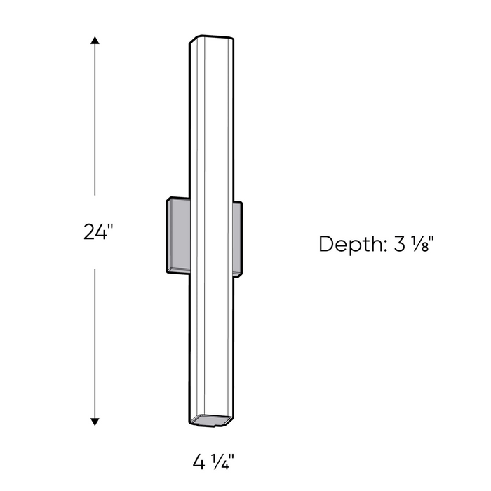 DALS Lighting Satin Nickel 24 Inch CCT Glass LED Vanity Light, Model LEDVAN001-CC-24SN*