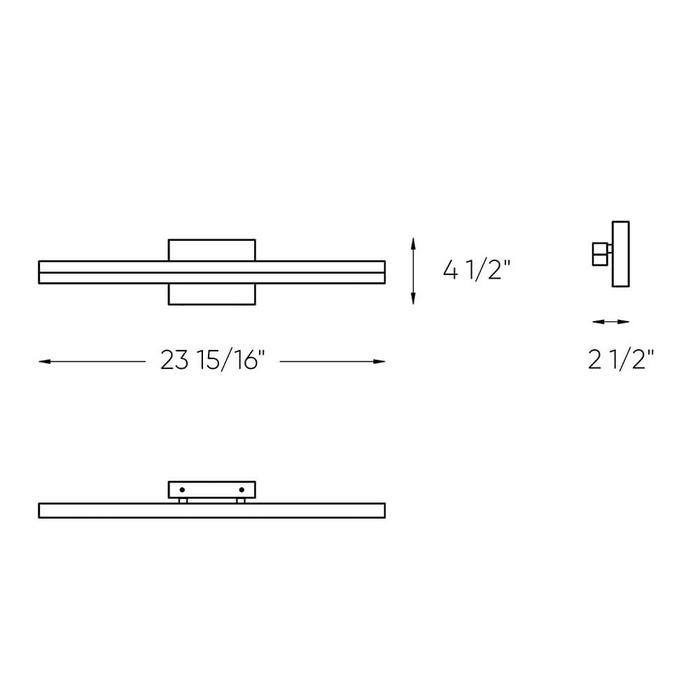 Dals Lighting Gold 24" Sleek Vanity Light, Model LEDVAN003-CC-24GD*