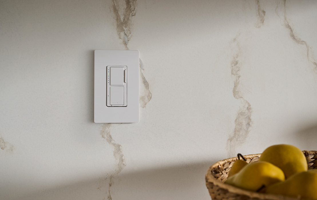 Lutron Maestro LED+ Dimmer & Switch combo, White, Model MACL-L3S25-WH