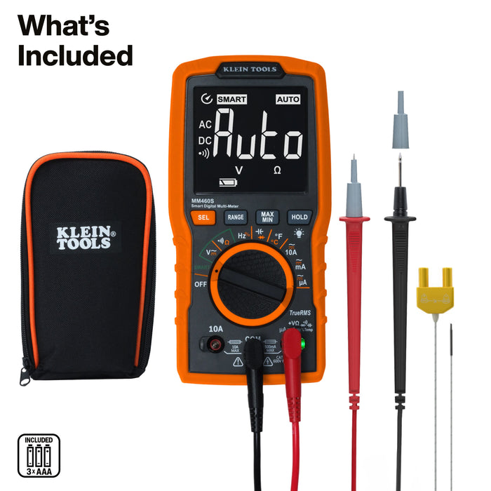 Klein Tools Smart Digital Multimeter, 600V AC/DC Auto-Ranging