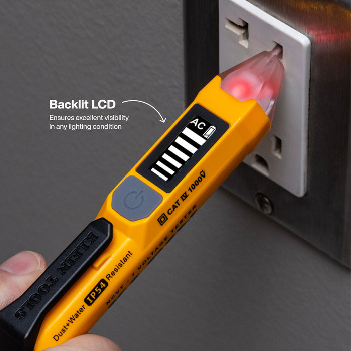 Klein Tools Non-Contact Voltage Tester with Signal Strength, 12-1000V AC