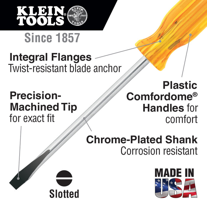 Klein Tools 1/4-Inch Keystone Tip Screwdriver, 4-Inch Shank, Model BD144*