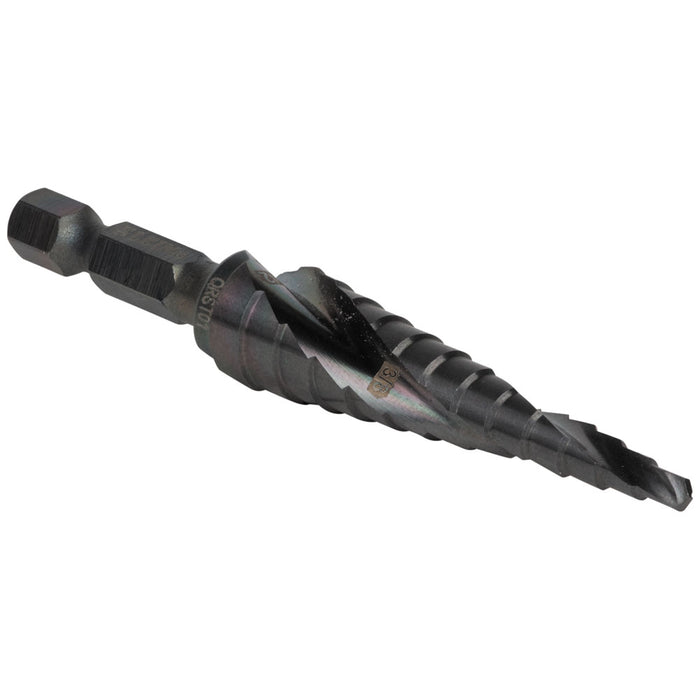Klein Tools Step Drill Bit, Quick Release, Spiral Flute, 1/8 to 1/2-Inch, Model QRST01*