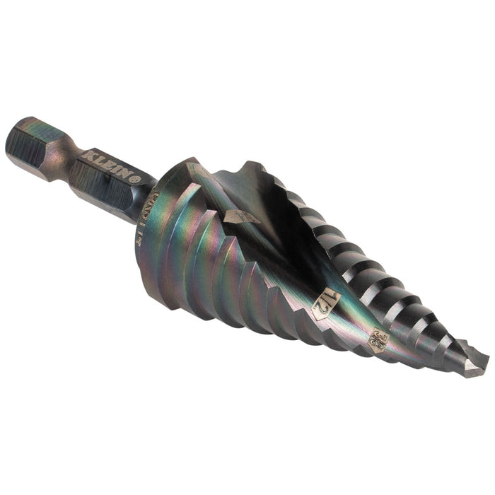 Klein Tools Step Drill Bit, Quick Release, Spiral Flute, 3/16 to 7/8-Inch, Model QRST14*