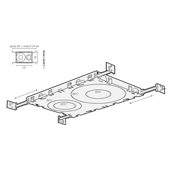 Dals Lighting Universal New Construction Rough-In Plate for 2", 3", 4" and 6" Fixtures, Model RFP-UNI*