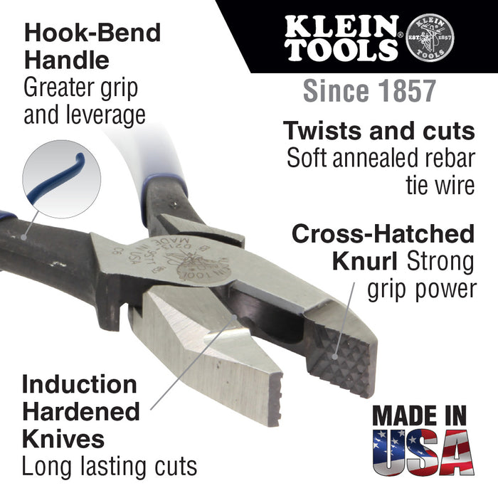 Klein Tools Ironworker's Pliers, 9-Inch with Spring, Model D201-7CST*