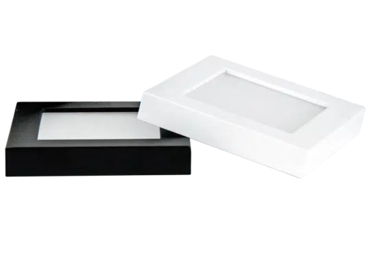 Magic Lite LED Edgelit Puck Light, 24v, square, 3000K LED, black trim