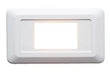 Magic Lite LED Switch Star, scoop cover, brown wood grain coverplates