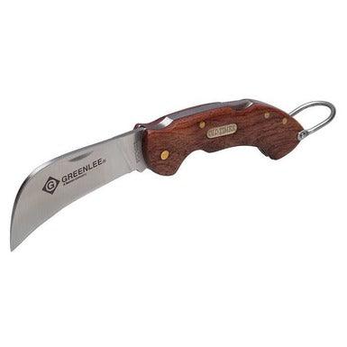 Greenlee Wood S/S Hawkbill Pocket Knife, Model 0652-28* - Orka