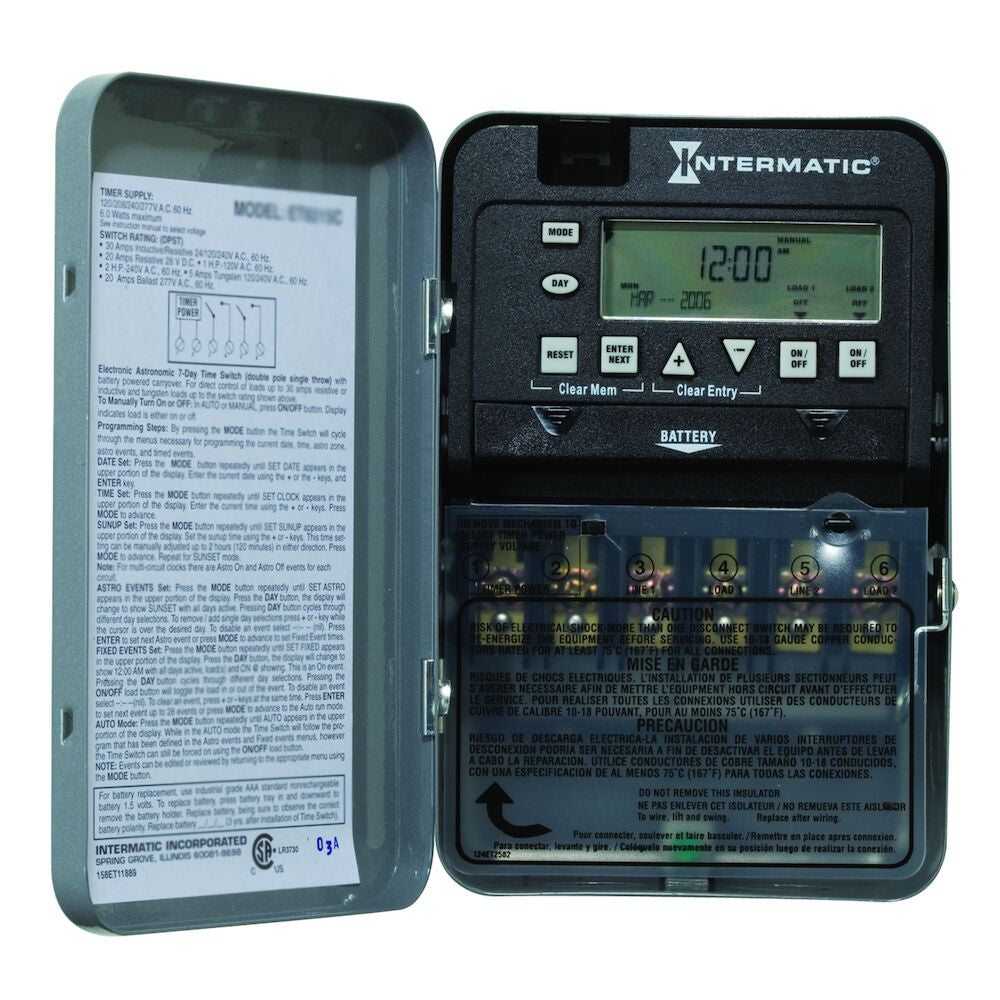 Intermatic 7-Day 2-Circuit Electronic Control, 120-277VAC, 2-SPST ...