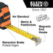 Klein Tools Tape Measure, 7.5-Meter Magnetic Double-Hook, Model 9375 - Orka