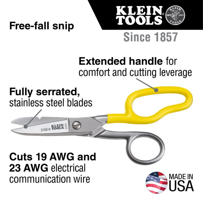 Klein Tools Free-Fall Snip Stainless Steel, Model 2100-8*