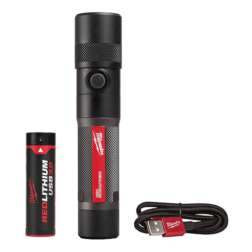 Milwaukee USB Rechargeable 1100L Twist Focus Flashlight, Model 2161-21* - Orka