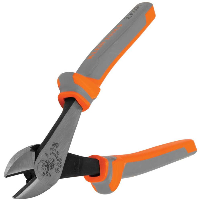 Klein Tools Insulated Diagonal Cutting Pliers, High Leverage, 8-Inch, Model 2288RINS*