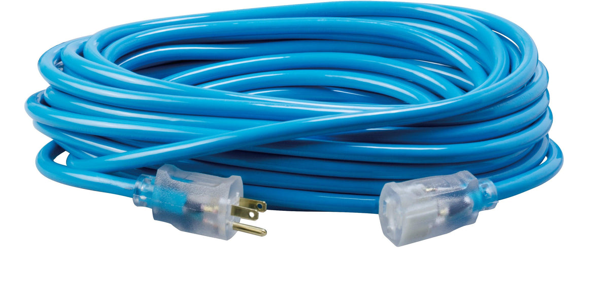 Southwire 50ft, 12/3 SJTW Cool Blue Extension Cord W/Lighted End, Mode —  Orka