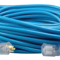 View Southwire 100ft, 12/3 SJTW Cool Blue Extension Cord W/Lighted End, Model 2579SW000H