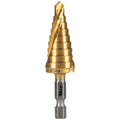 View Klein Tools Step Drill Bit, Spiral Double-Fluted, 1/4 Inch to 3/4 Inch, VACO, Model 25963*