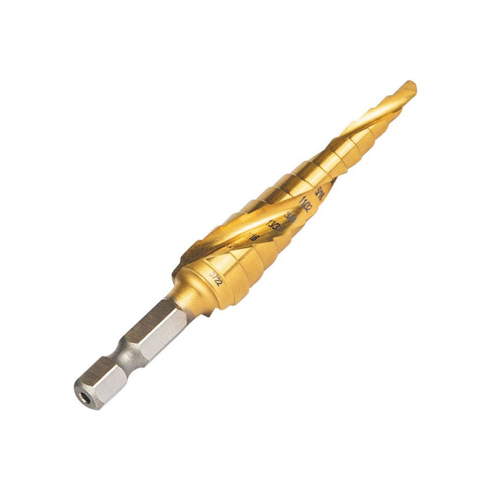 Klein Tools Step Drill Bit, Spiral Double-Fluted, 1/8 Inch to 1/2 Inch, VACO, Model 25964*