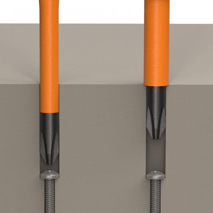 Klein Tools Slim-Tip Insulated Screwdriver, 1/4-Inch Cabinet, 4-Inch Round Shank, Model 6924INS - Orka