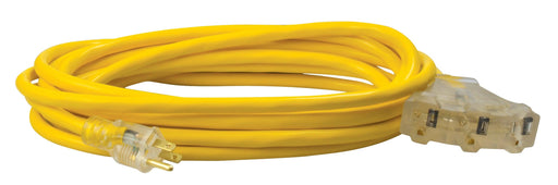 Southwire 25ft, 12/3 SJTW Yellow Tri-Source Extension Cord W/Lighted End, Model 4187SW8802 - Orka