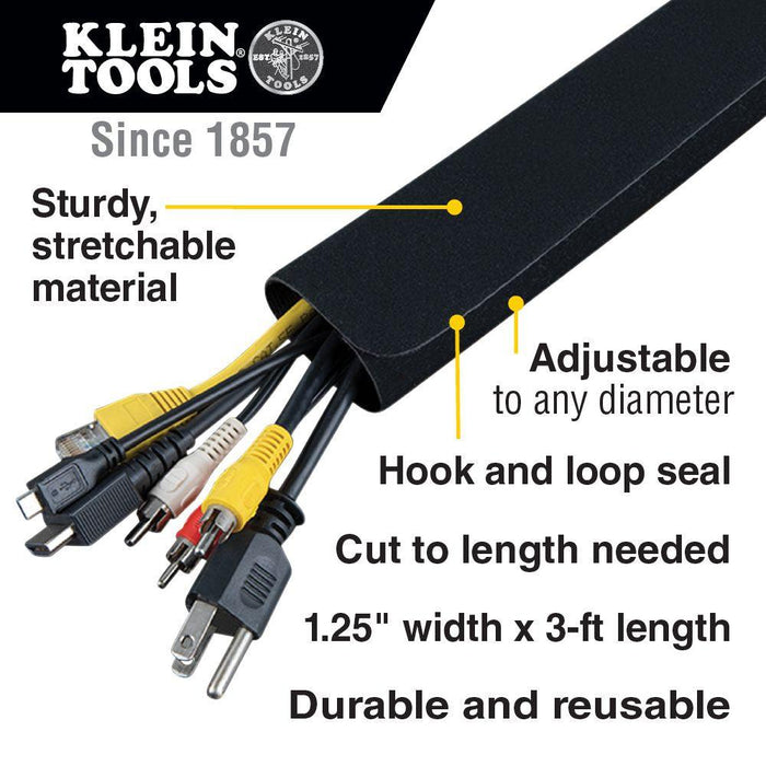 Klein Tools Cable and Wire Management Sleeves, 1.75-Inch Diameter, 3-Foot Long, Model 450-330* - Orka
