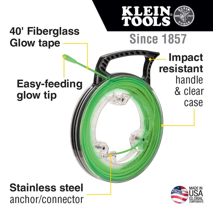 Klein Tools Glow In The Dark Fish Tape, 40-Foot, Model 50660*