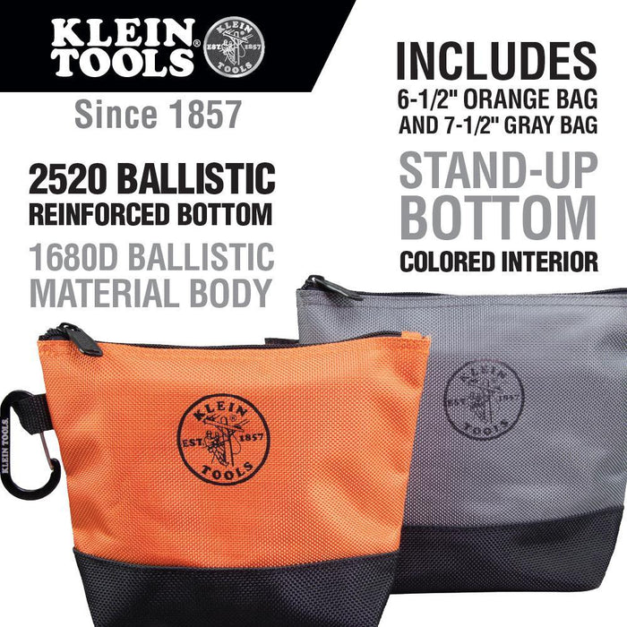 Klein Tools Stand-Up Zipper Bags, 2-Pack, Model 55470 - Orka
