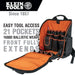 Klein Tools Tradesman Pro™ Tool Station Tool Bag Backpack, 21 Pockets, 17.25-Inch, Model 55482* - Orka
