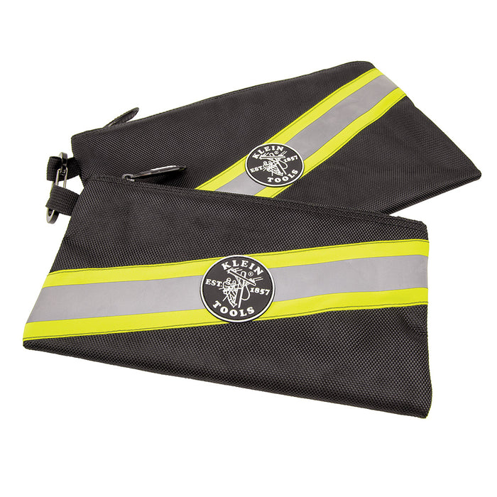 Klein Tools Zipper Bags, High Visibility Tool Pouches, 2-Pack, Model 55599*