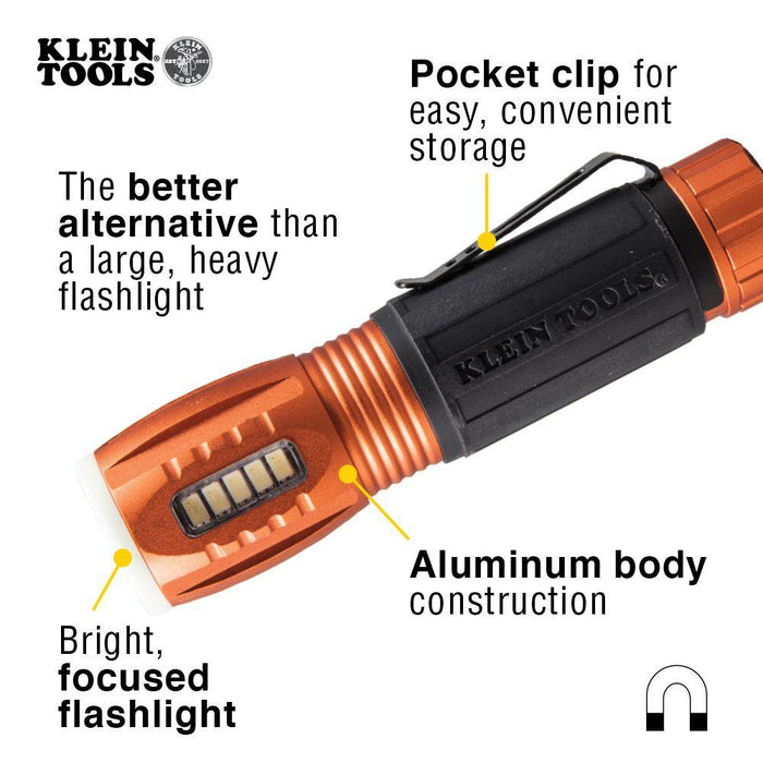 Klein Tools LED Flashlight with Worklight, Model 56028 - Orka