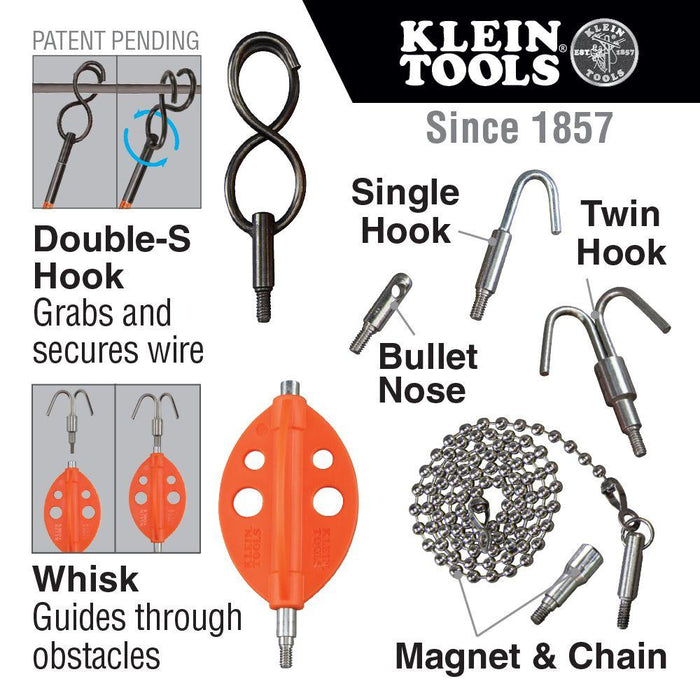 Klein Tools Fish Rod Attachment Set, 7-Piece, Model 56511 - Orka