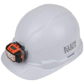 View Klein Tools Hard Hat, Non-Vented, Cap Style with Headlamp, White, Model 60107*