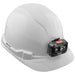 Klein Tools Hard Hat, Non-Vented, Cap Style with Rechargeable Headlamp, White, Model 60107RL - Orka