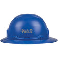 View Klein Tools Hard Hat Full Brim, Non-vented, Blue, Model 60249