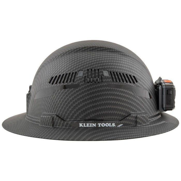 Klein Tools Hard Hat, Premium KARBN™, Vented Full Brim, Class C with Headlamp, Model 60347 - Orka
