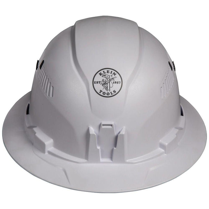 Klein Tools Hard Hat, Vented, Full Brim Style, White, Model 60401