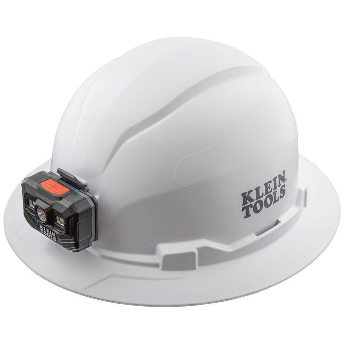 Klein Tools Non-Vented Hard Hat Full Brim with Rechargeable Headlamp, Model 60406RL