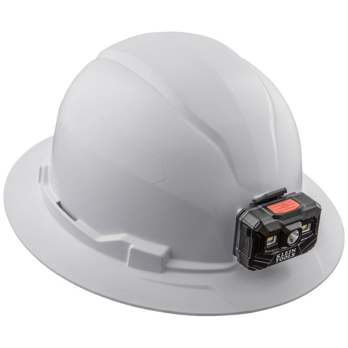 Klein Tools Non-Vented Hard Hat Full Brim with Rechargeable Headlamp, Model 60406RL