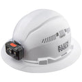 View Klein Tools Class C Vented Hard Hat Full Brim with Rechargeable Headlamp, Model 60407RL