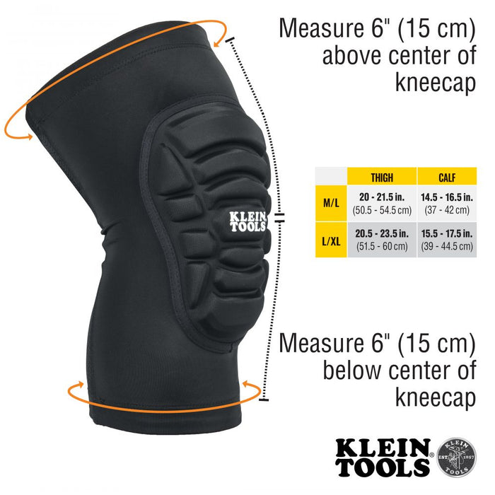 Klein Tools Lightweight Knee Pad Sleeves, Large/XLarge, Model 60592*