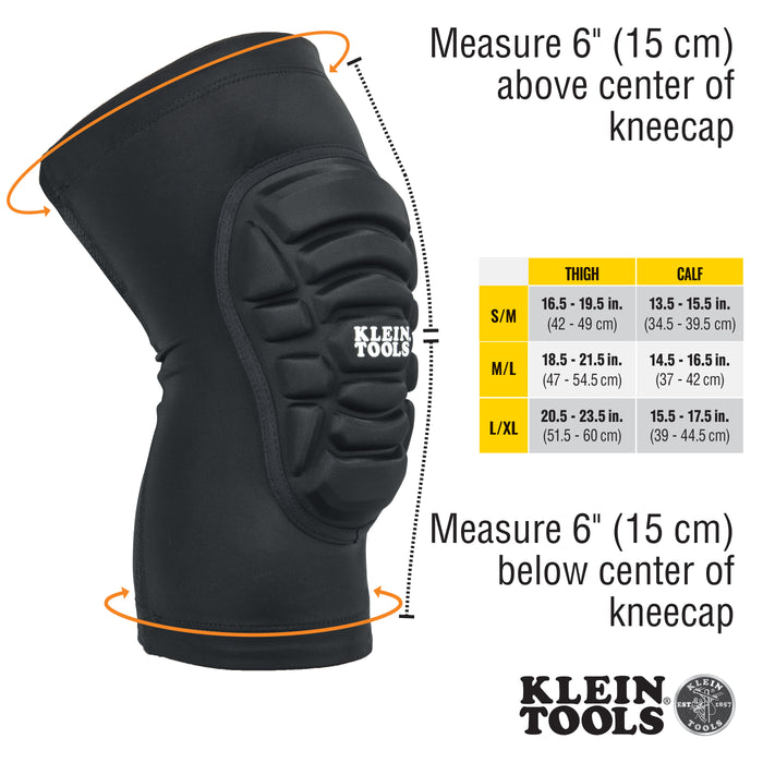 Klein Tools Lightweight Knee Pad Sleeves, Small/Medium, Model 60614