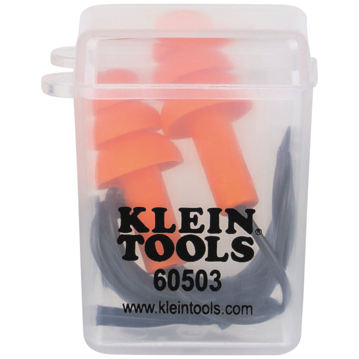 Klein Tools Corded Earplugs, 6 Pairs with pocket case, Model 605036