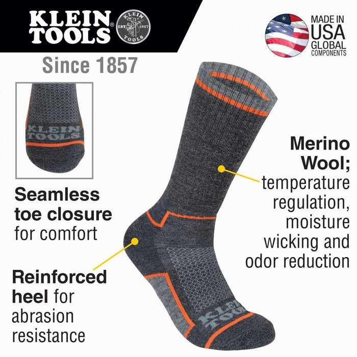 Klein Tools Large Performance Thermal Socks, Model 60508 - Orka